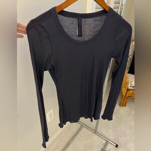 SKIMS sheer rib long sleeve crewneck top in Sleet
